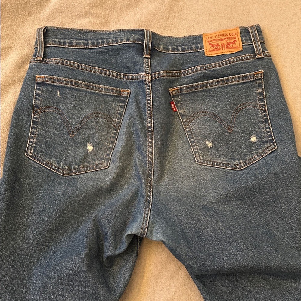Distressed Blue Jeans - Picture 4 of 5